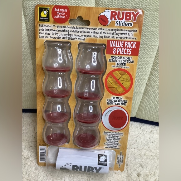 Ruby Sliders Chair Leg Protectors 8 pack - Picture 2 of 3